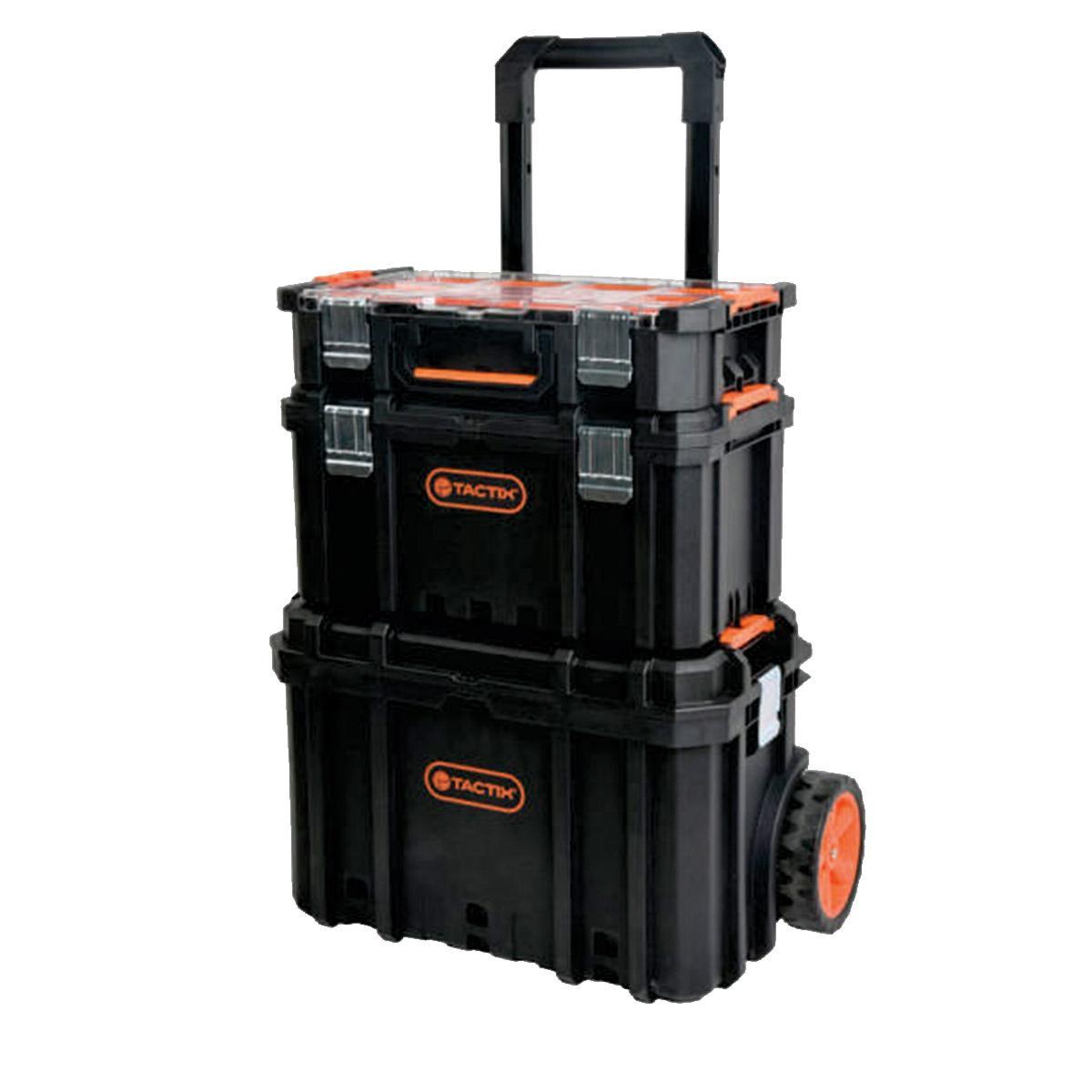 Miniatura Kit Carrinho Caixa Ferramentas Modular Alça Telescópica