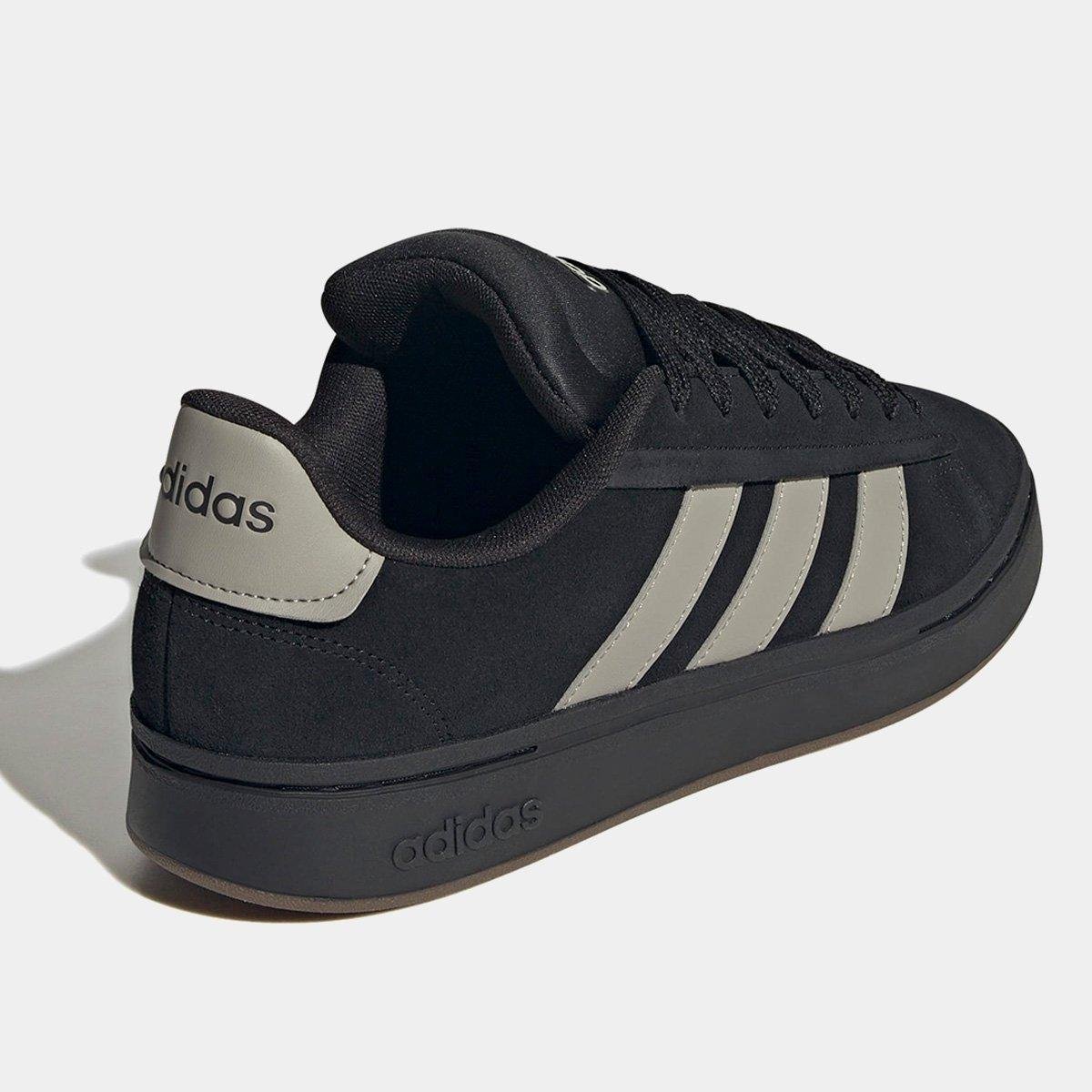 Miniatura Tênis Couro Adidas Grand Court Alpha Masculino Preto+Cinza - 37