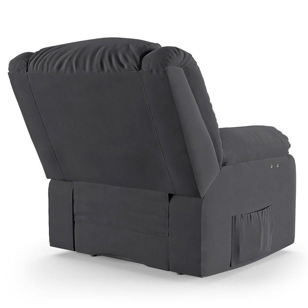 Miniatura Poltrona Do Papai Reclinável Pietra Power Touch Usb Fh9 Veludo Cinza - Mpozenato