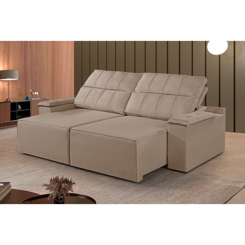 Miniatura Sofá 2 Lugares Retrátil E Reclinável Martins M-182 Veludo Bege