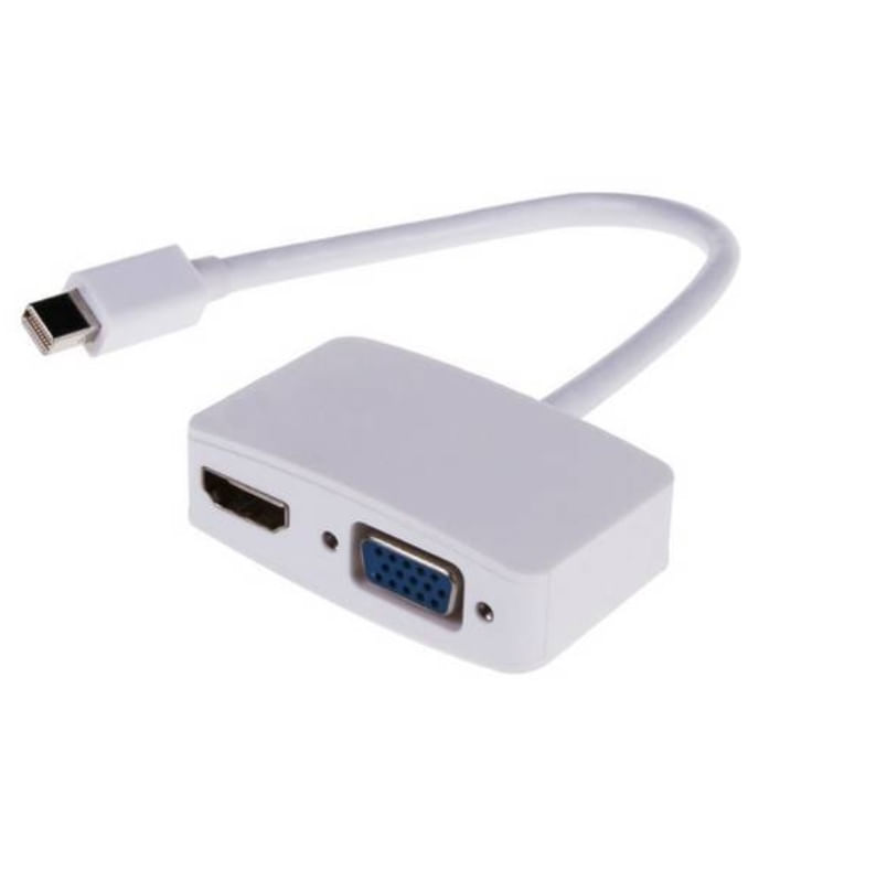 Miniatura Adaptador Thunderbolt Mini DisplayPort VGA e HDMI Multiport