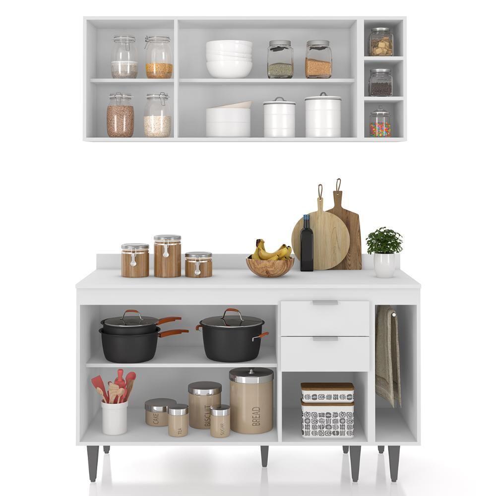 Miniatura Armário De Cozinha Com Tampo Cp08 140cm Pérola Branco Z34 - Mpozenato