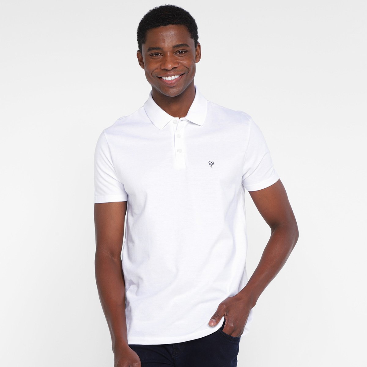 Miniatura Camisa Polo Calvin Klein Omega Masculina Branco - EGG