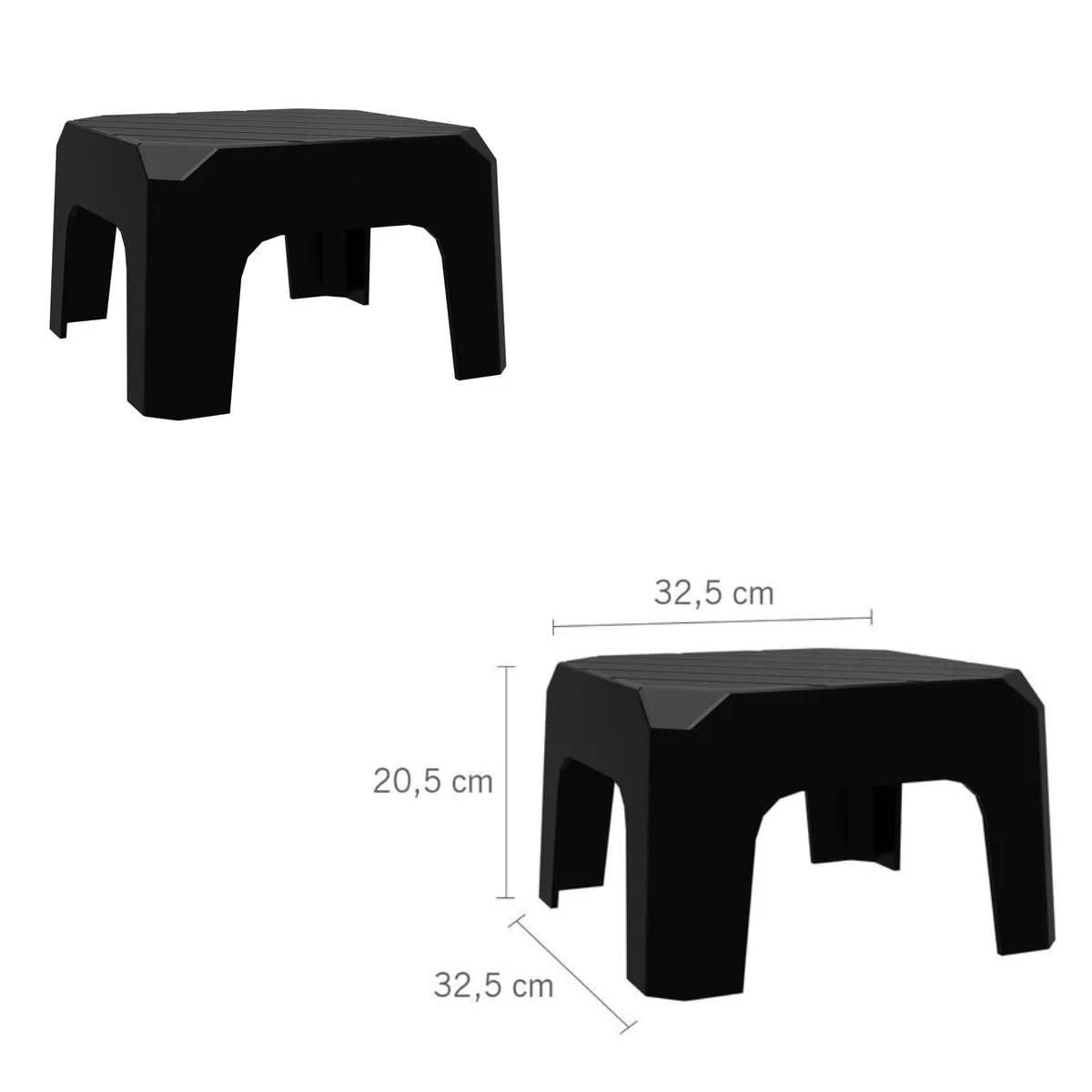Miniatura Mini Banqueta Plástica Reforçada Preta 20 X 30Cm Bf2 Astra