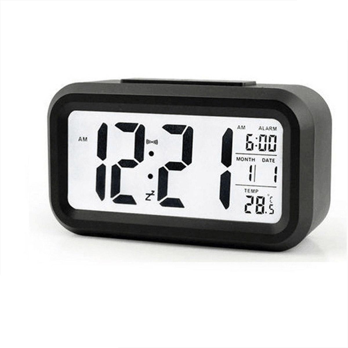 Miniatura Relógio Despertador Digital Inteligente Sensor Led Mesa