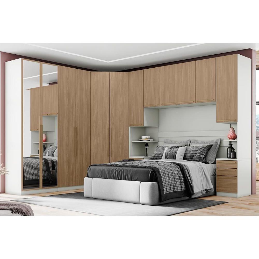 Miniatura Guarda Roupa Closet De Quarto De Canto Oblíquo Mc05 Seletto C- 2 Portas E 3 Gavetas Areia - Henn