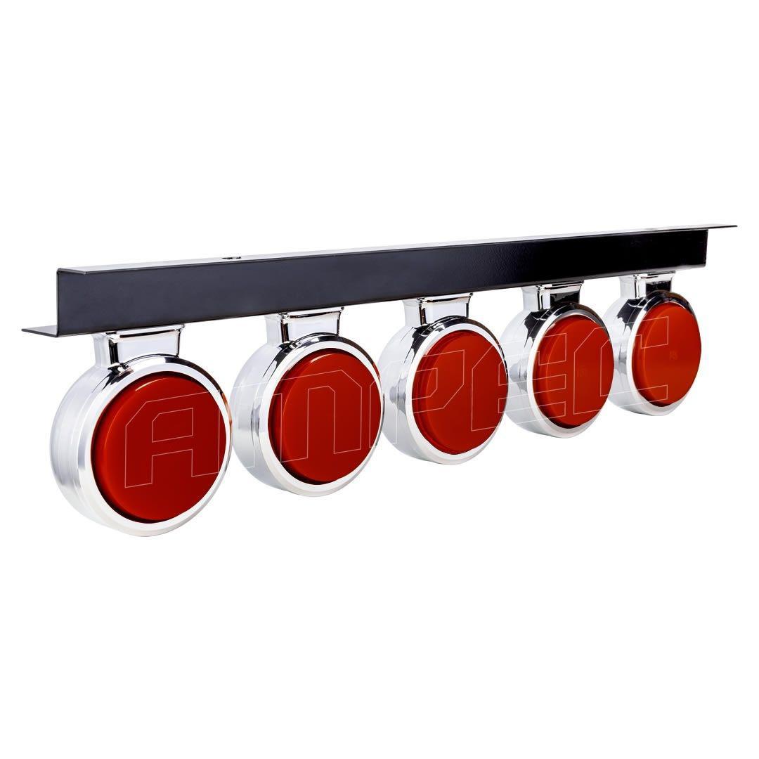 Miniatura Kit 5 Lanterna Bojuda Foguinho Led Cromada Vermelha Suporte