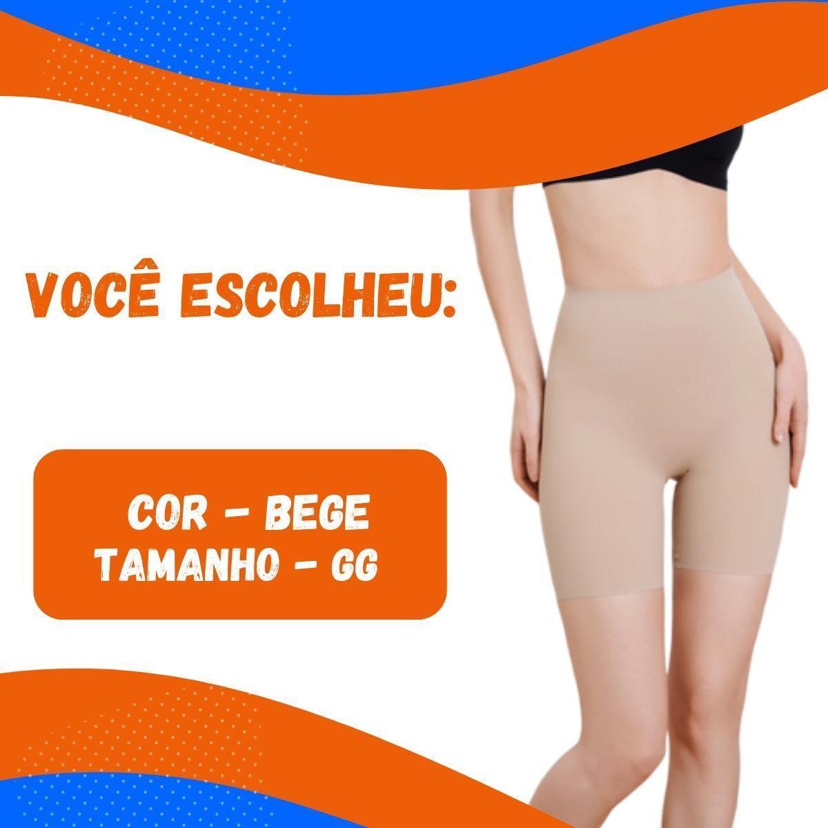 Cinta Modeladora Shorts Alta Compressão Cintura Alta Bege Gg