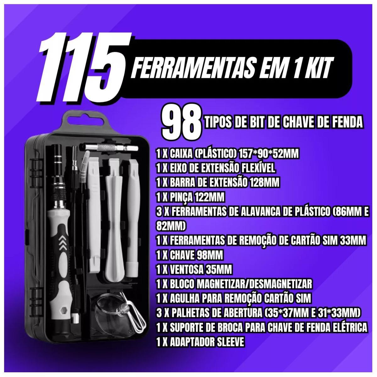 Miniatura Kit Chave De Precisão 115 Em 1 Para Celular Notebook Pc