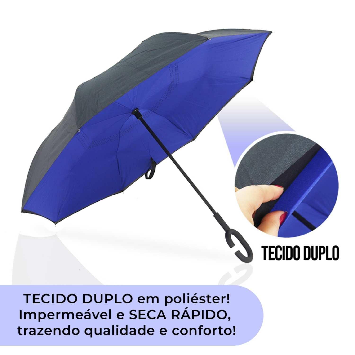 Guarda Chuva Invertido Grande Sombrinha Abre Fecha Contrário