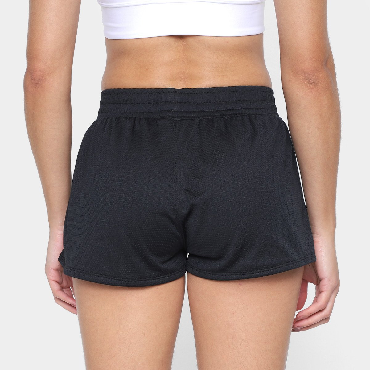 Miniatura Short Under Armour Mesh Feminino Preto+Branco - G