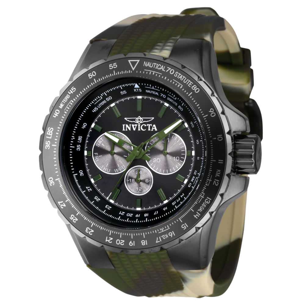 Miniatura Relgio Masculino Aviador - 50mm. Camuflagem 39307, Invicta
