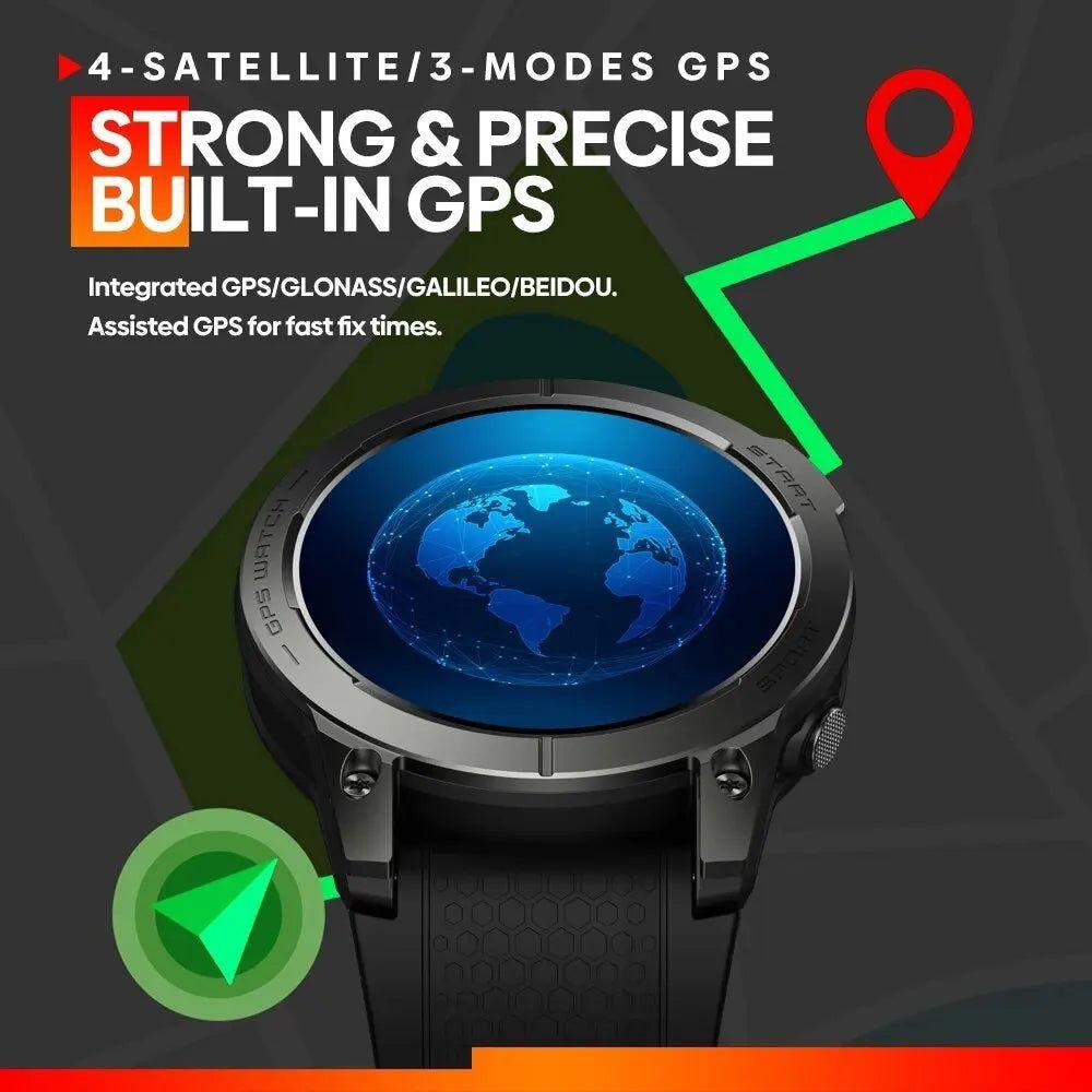 Miniatura Relógio Zeblaze Stratos 3 Premium, Tela Ultra Hd Amoled, Gps Embutido, Hi-fi Bluetooth Preto