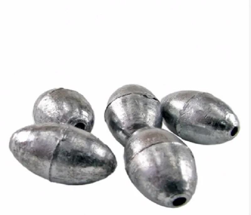 Miniatura Chumbo De Pesca Chumbada Oliva 20 Gramas 1 Kg 50 Unidades