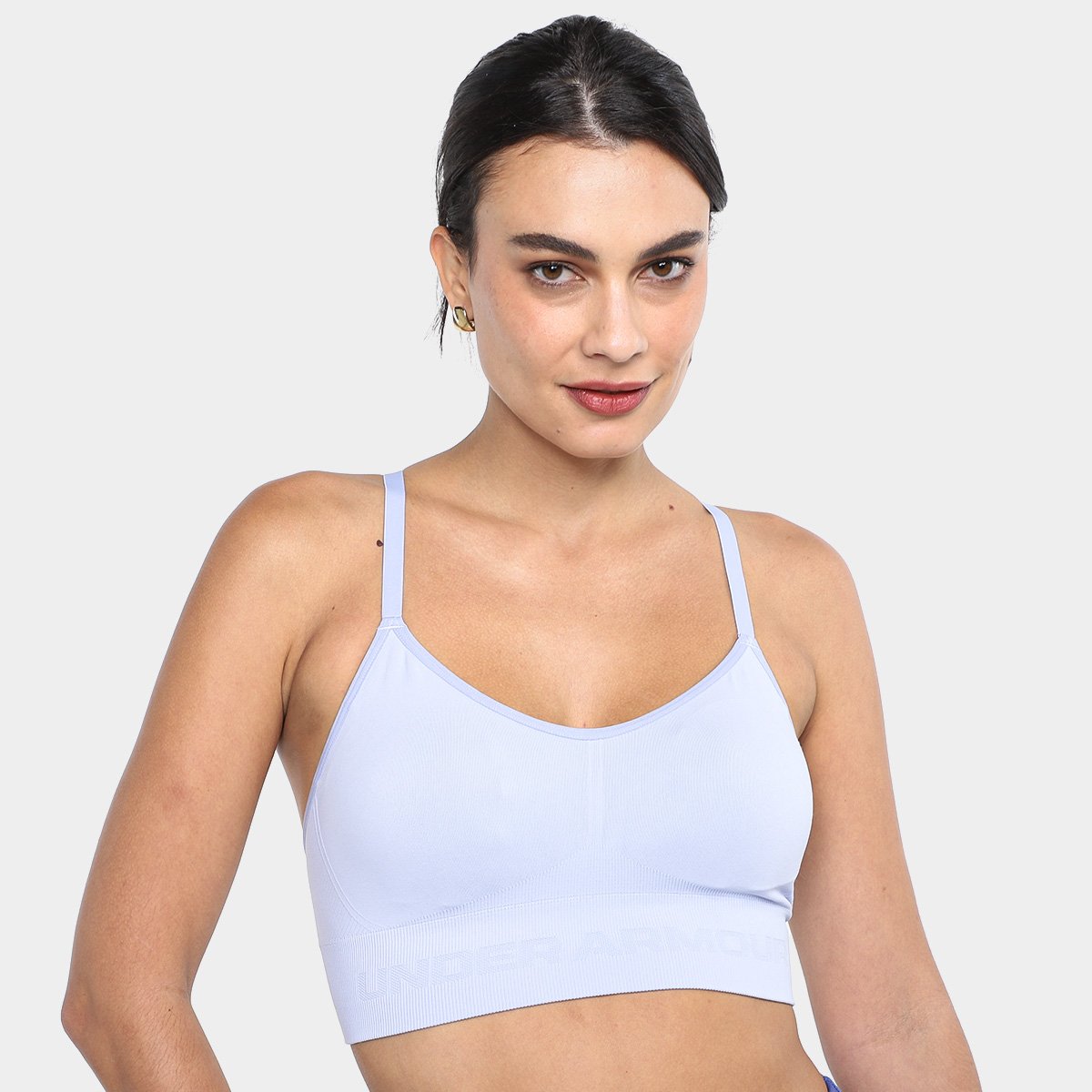 Miniatura Top Under Armour Train Seamless Low Feminino Azul Claro - G