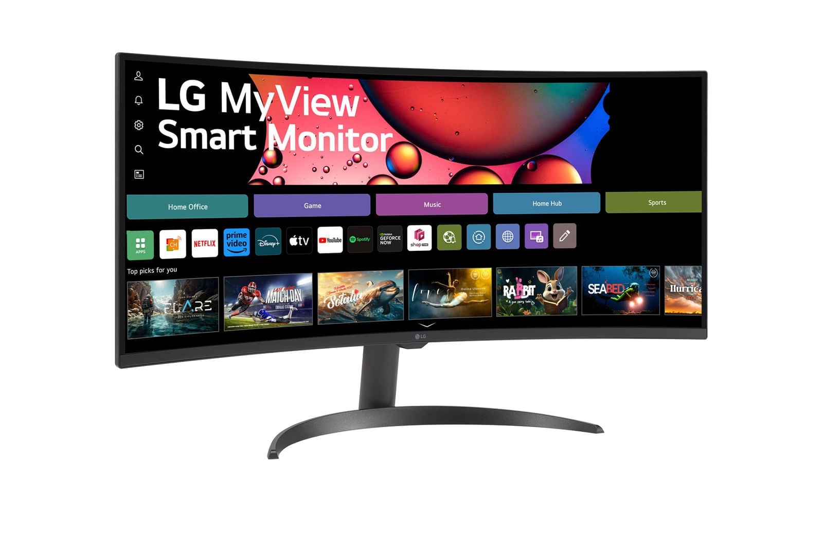 Monitor LG MyView Smart 34SR60QC-B Tela curva 34" QuadHD 2K 21:9, WebOS, Air Play, Screen Share, Bluetooth, ThinQ Home Preto - 110v/220v