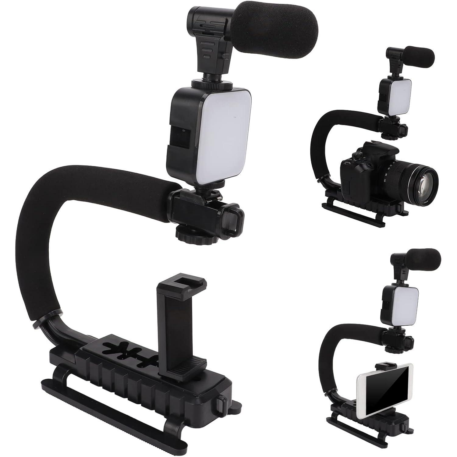 Miniatura Suporte Estabilizador Com Microfone Led De Celular Telefone