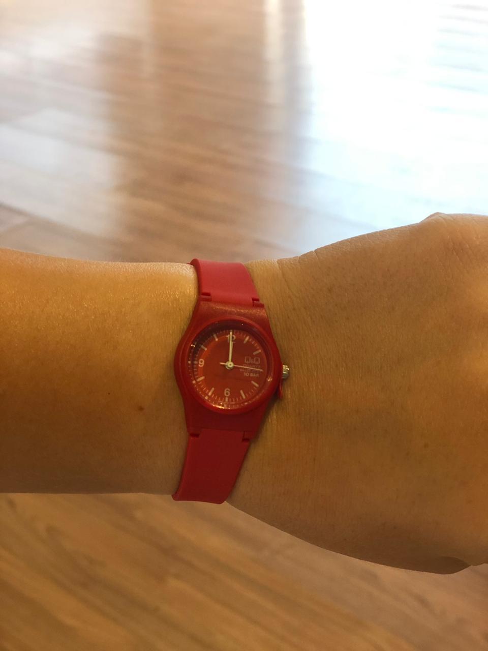 Miniatura Relógio Feminino Vermelho Pequeno Ponteiro Prova D'Água