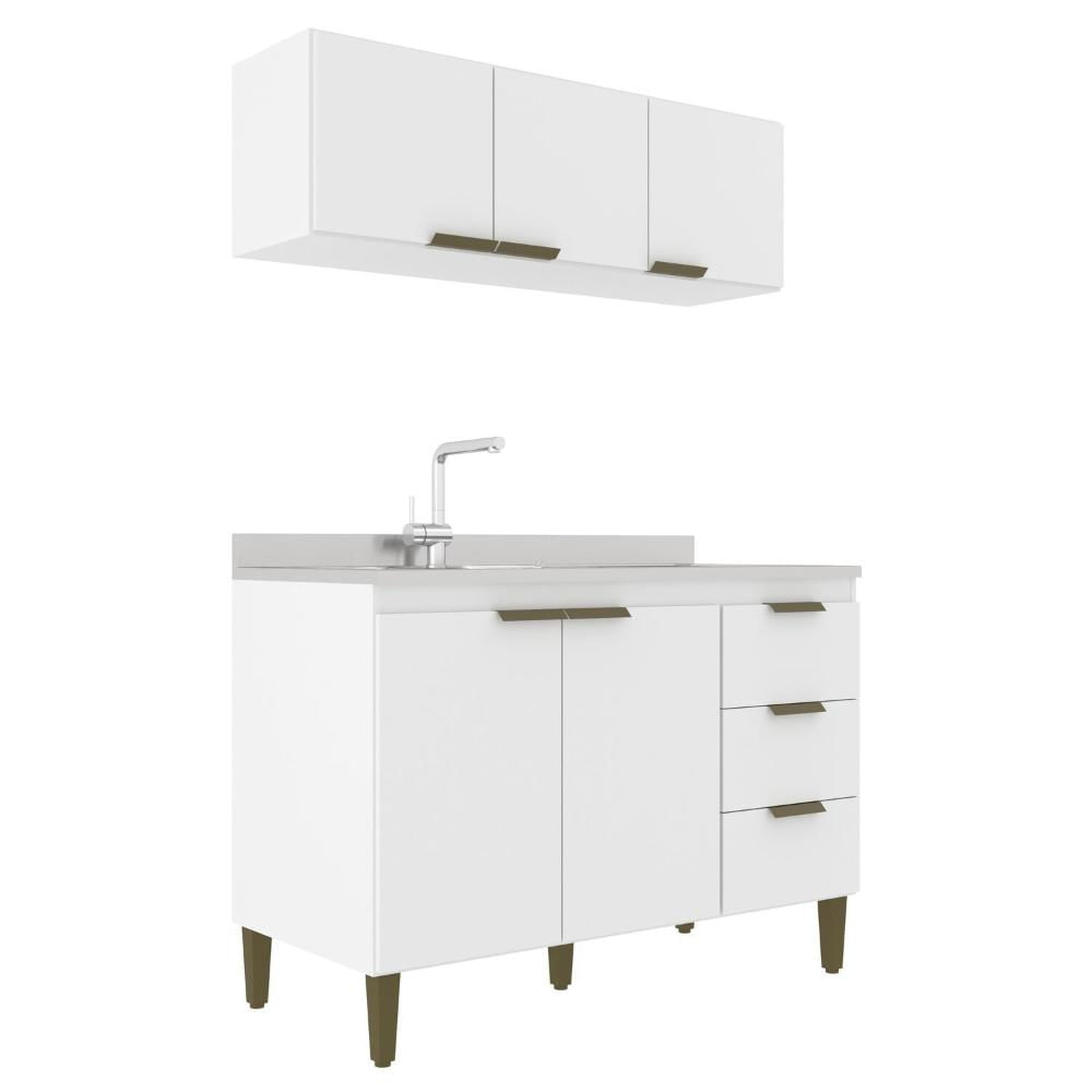 Miniatura Cozinha Alta Bia Completa 2 Peças 120x193 Branco