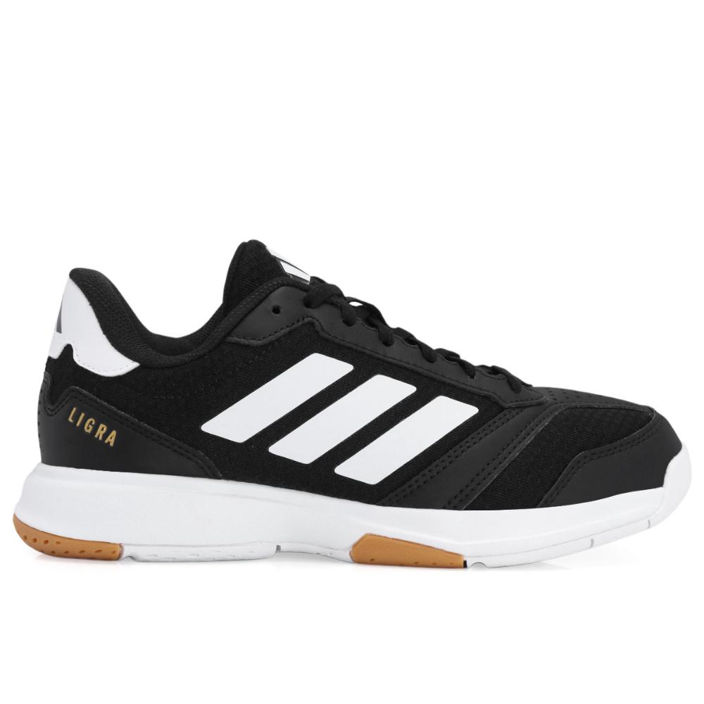 Miniatura Tênis Adidas Ligra 8 Indoor Preto e Branco 34