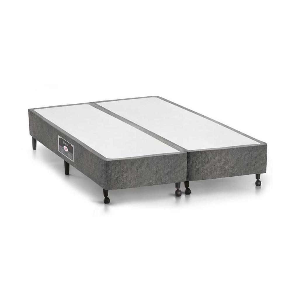 Miniatura Cama Box Base Queen Gold Star Suede Gray (158x198x27) - Castor