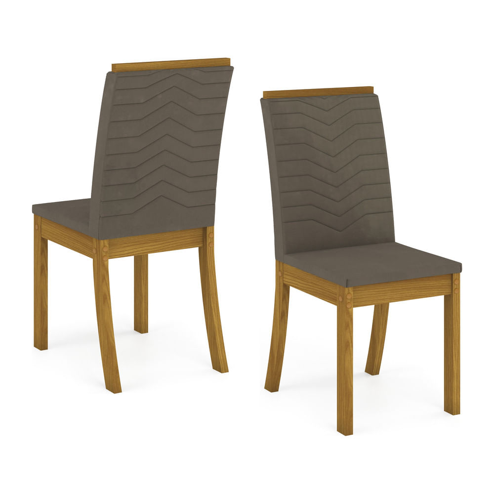 Miniatura Conjunto de 04 Cadeiras Estofadas Dina Henn Nature com Bege