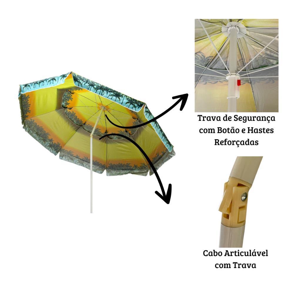 Guarda Sol Gigante Articulável 2,40M Praia Piscina Reforçado