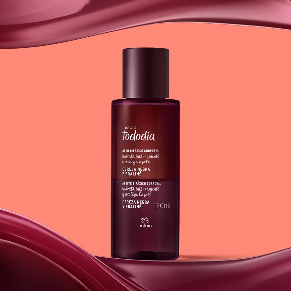 Miniatura Óleo Bifásico Corporal Tododia Cereja Negra e Praliné 120 ml
