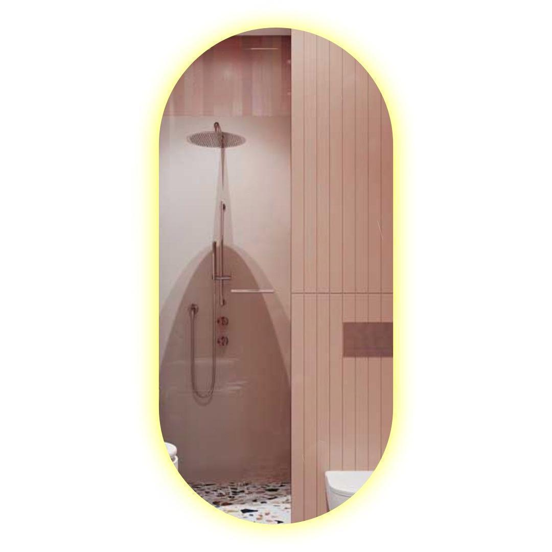 Miniatura Espelho Corpo Inteiro Oval 76X43Cm Iluminação Led Quente