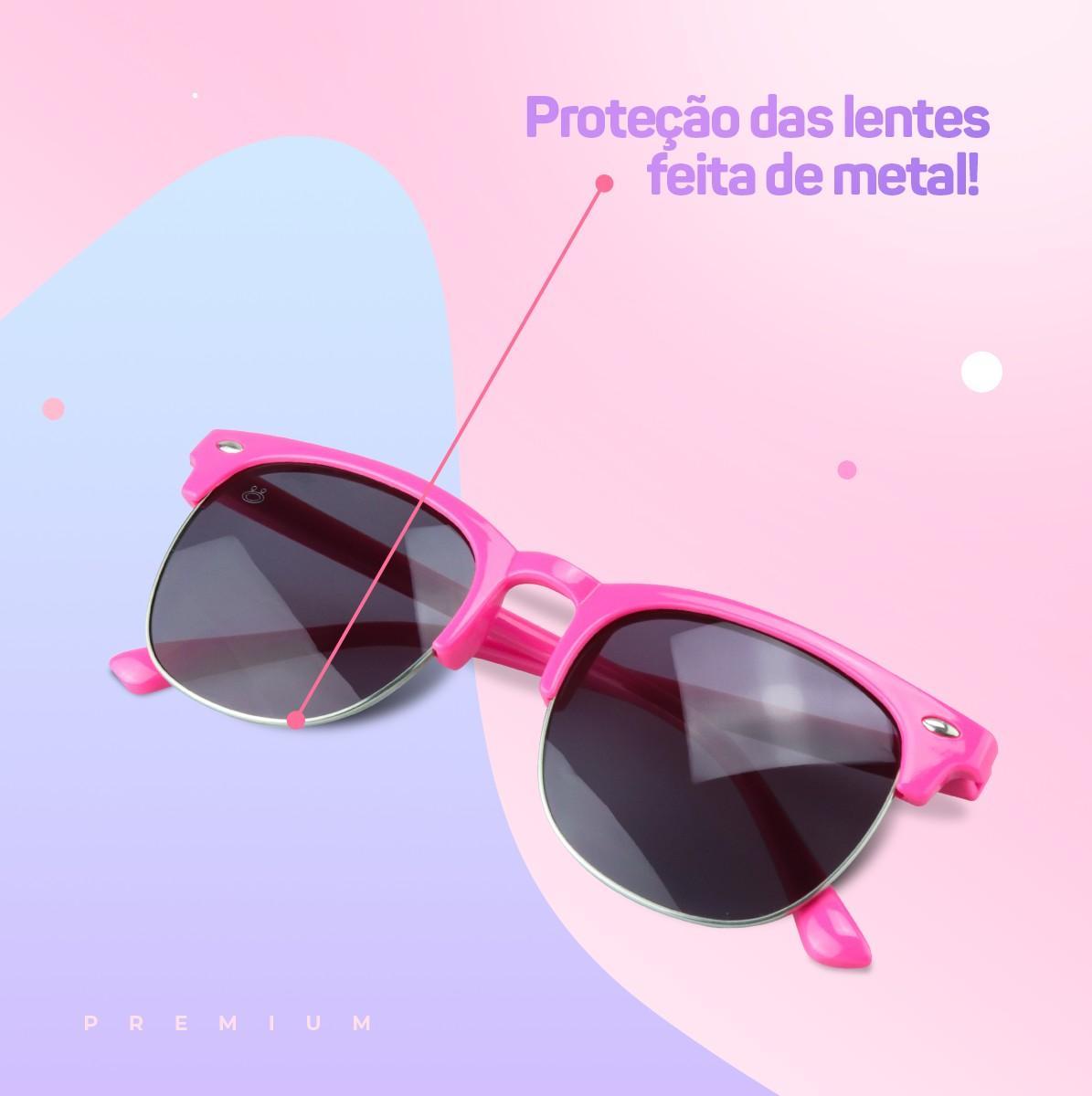 Miniatura Kit Relógio Digital e Óculos Rosa Orizom Kids - Pulseira Ajustável, Tela Clara, Proteção UV - Di Fiore Store