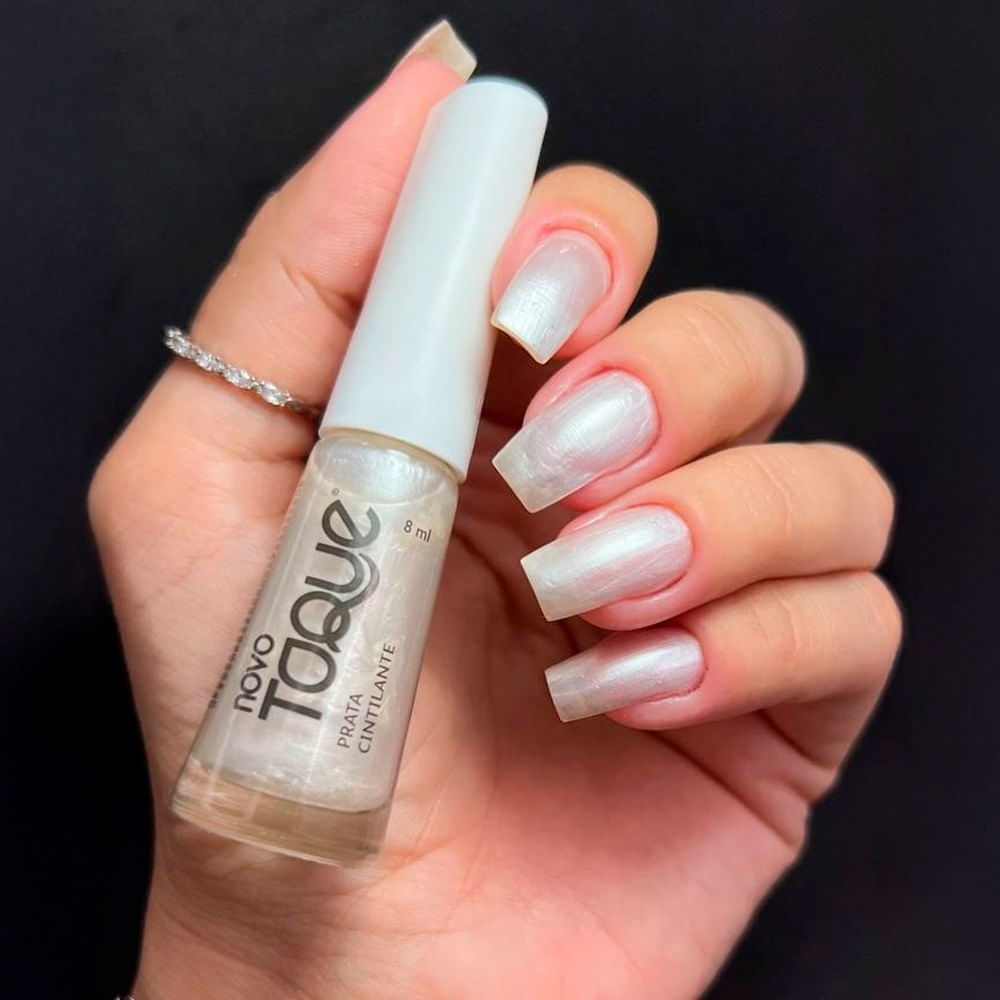 Miniatura Esmalte Novo Toque Prata Cintilante 8ml