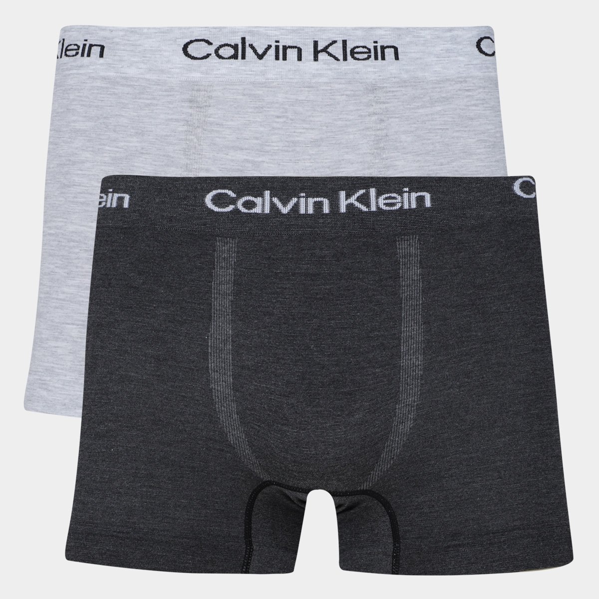 Miniatura Kit Cueca Boxer Calvin Klein Seamless Viscose 2 Peças Chumbo+Cinza - G