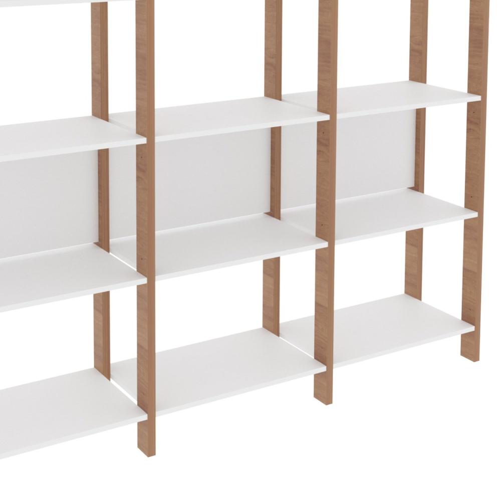 Miniatura Estante Haia com 15 Prateleiras Yescasa Amêndoa/Branco
