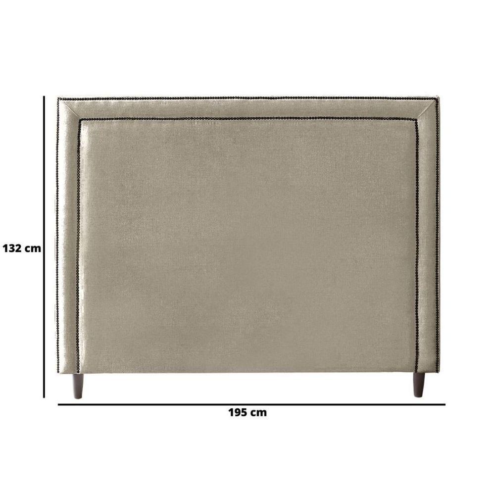 Miniatura Cabeceira Cama King Box Estofado 193 Cm Texas Linho Bege Escuro