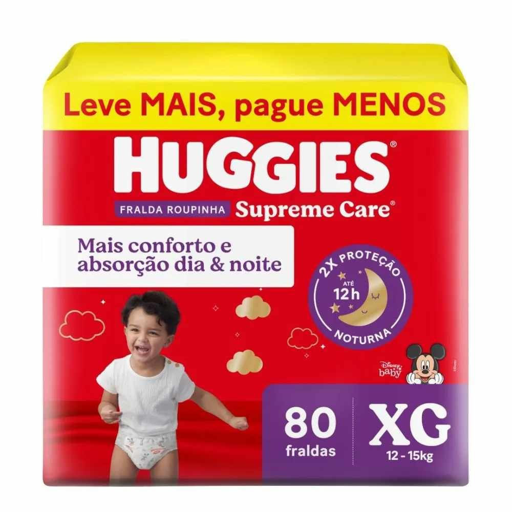 Miniatura Fralda Huggies Supreme Care Roupinha Xg Max 80 Unidades