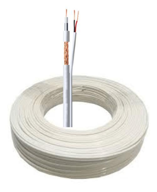 Miniatura Cabo Coaxial Bipolar 4Mm Flexivel 80% De Malha 100M