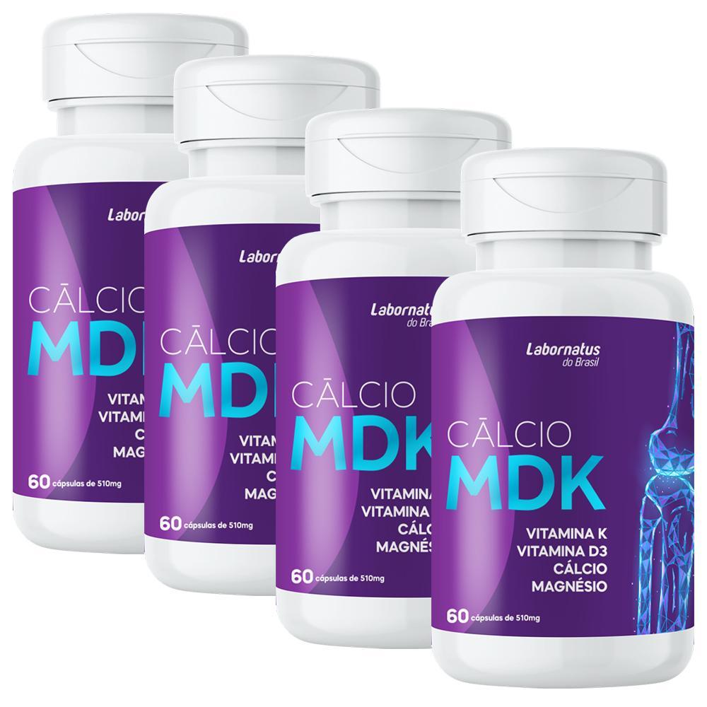 Miniatura Cálcio Mdk Vitaminas D3+K2 + Magnésio 60 Cápsulas 4 Caixas
