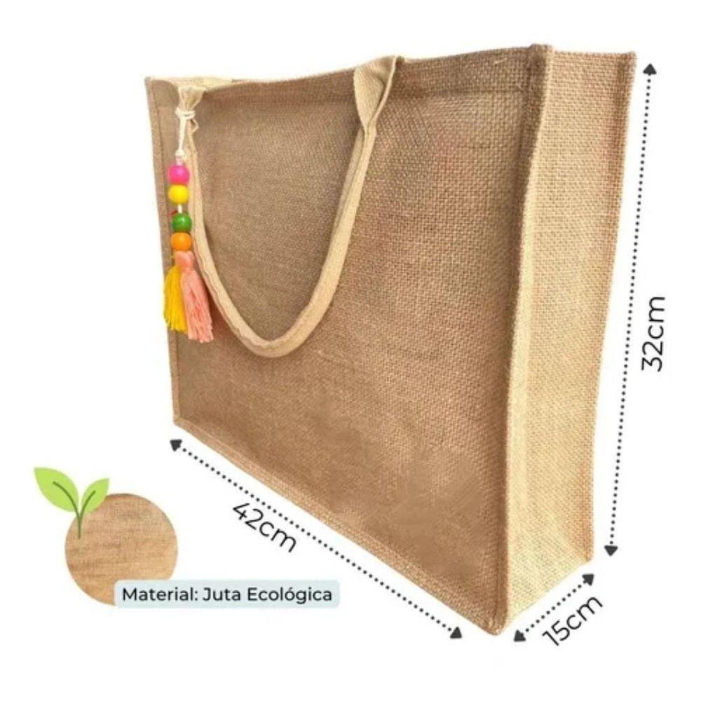 Miniatura Bolsa De Praia De Palha De Juta Feminina Com Chaveiro Pingente Sacola Ecobag Moda Verão marrom