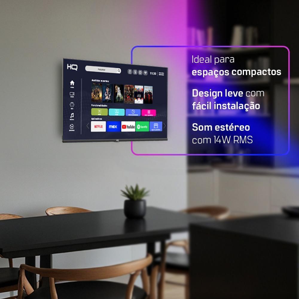 Miniatura Smart Tv HQ 32 HD Tela Sem Bordas Sistema Android Design Slim HQS32NKHM Bivolt