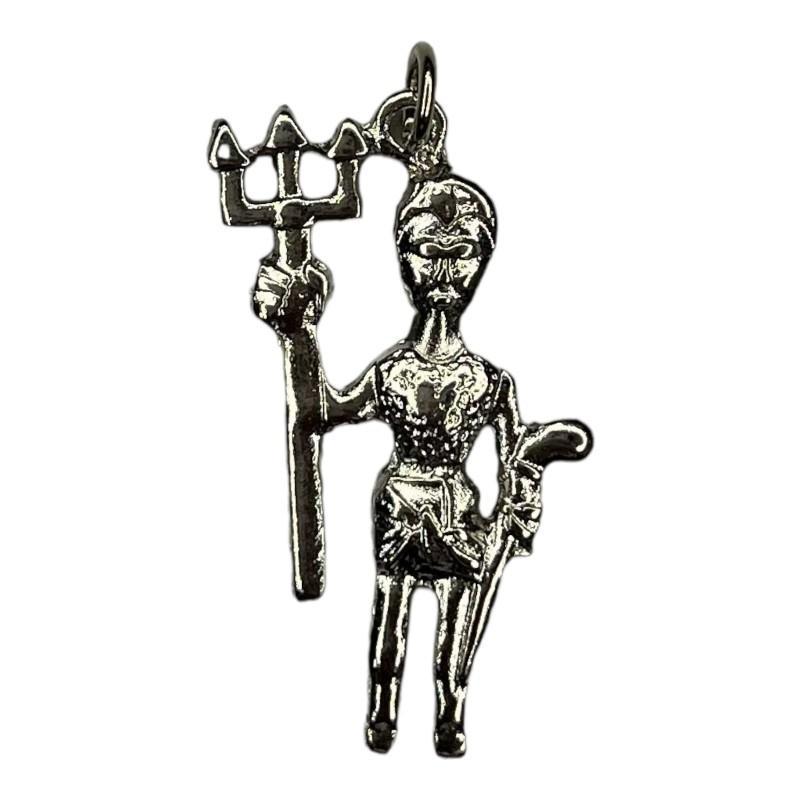 Miniatura Pingente Exu Imagem 3,1 Cm Niquelado