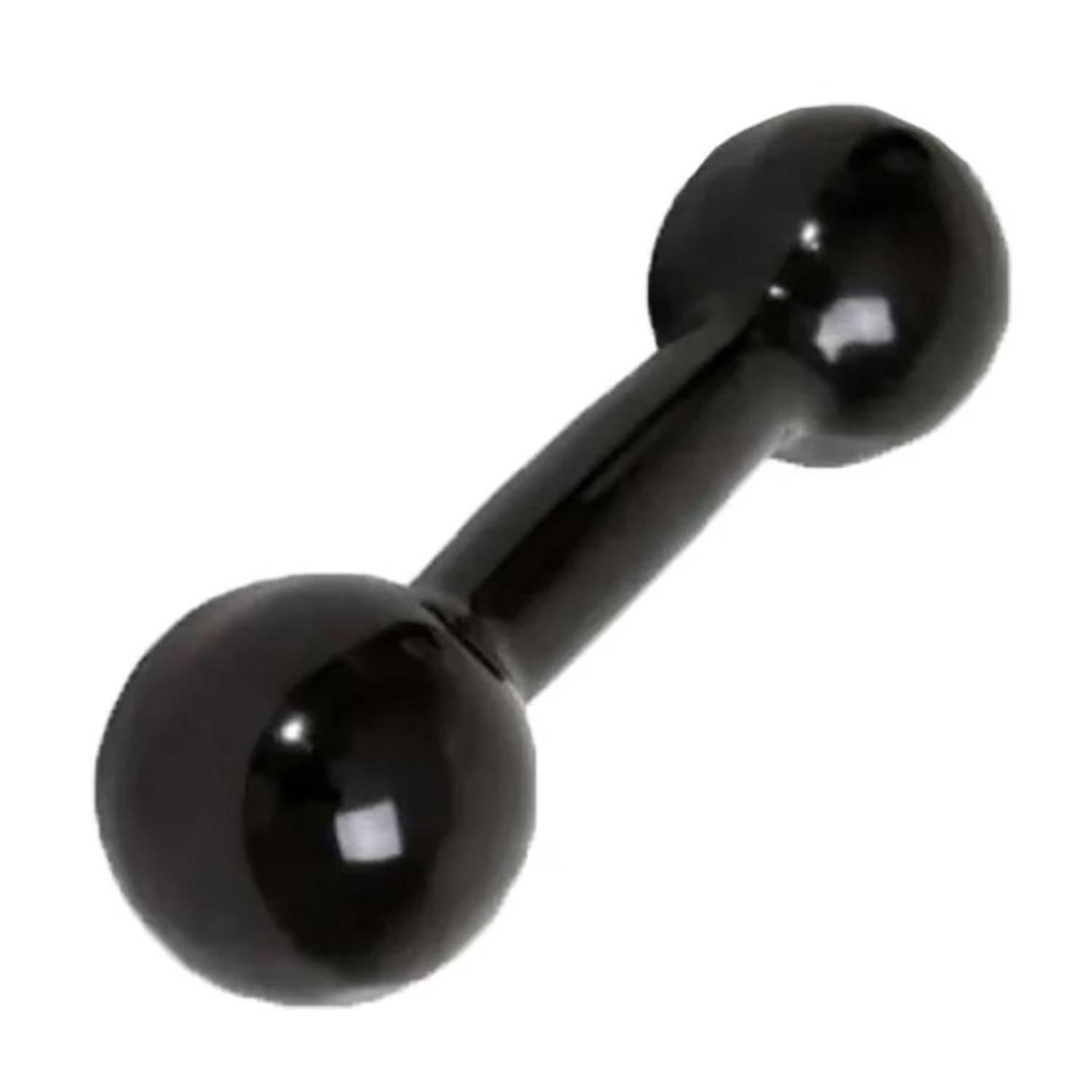 Miniatura Halter Redondo Emborrachado 2Kg Peso Academia Treino Preto