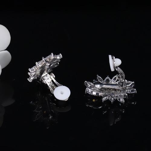 Miniatura Brinco De Pressão Com Zirconia Noiva Casamento Prata Fixo
