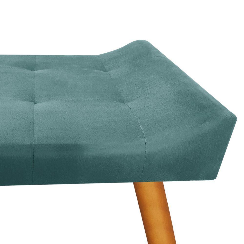 Miniatura Puff Decorativo Roma Veludo Ciano