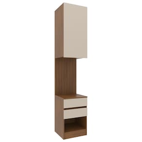 Guarda-roupa Modulado Queen Ponte 160 Bartira Lugano 12 Portas e 7 Gavetas 6 Peças - Avelã / Capuccino