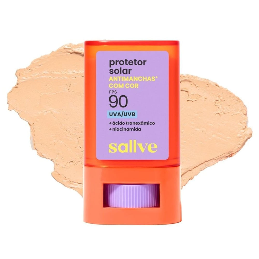 Miniatura Protetor Solar Sallve Bastão Fps 90 Cor 3 Antimanchas 15g