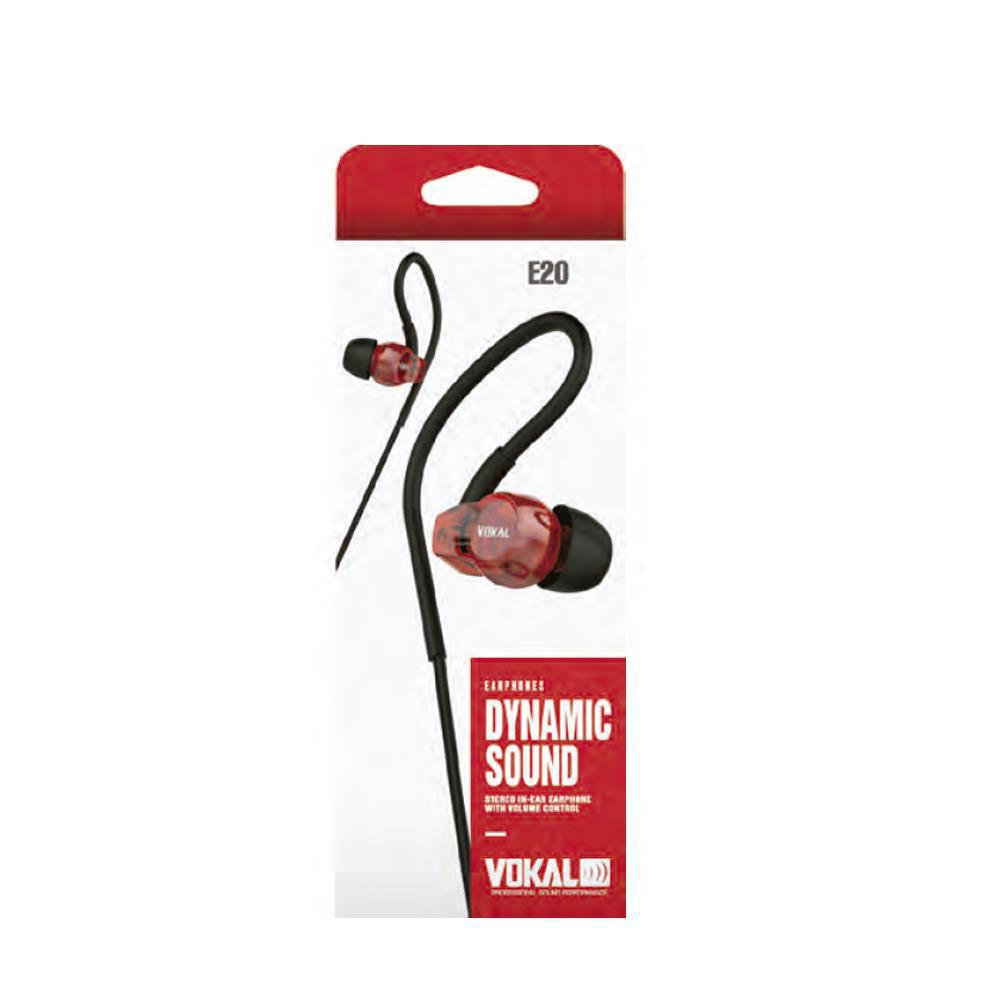 Miniatura Fone De Ouvido Vokal Retorno Modelo E20 In Ear Cor Vermelho