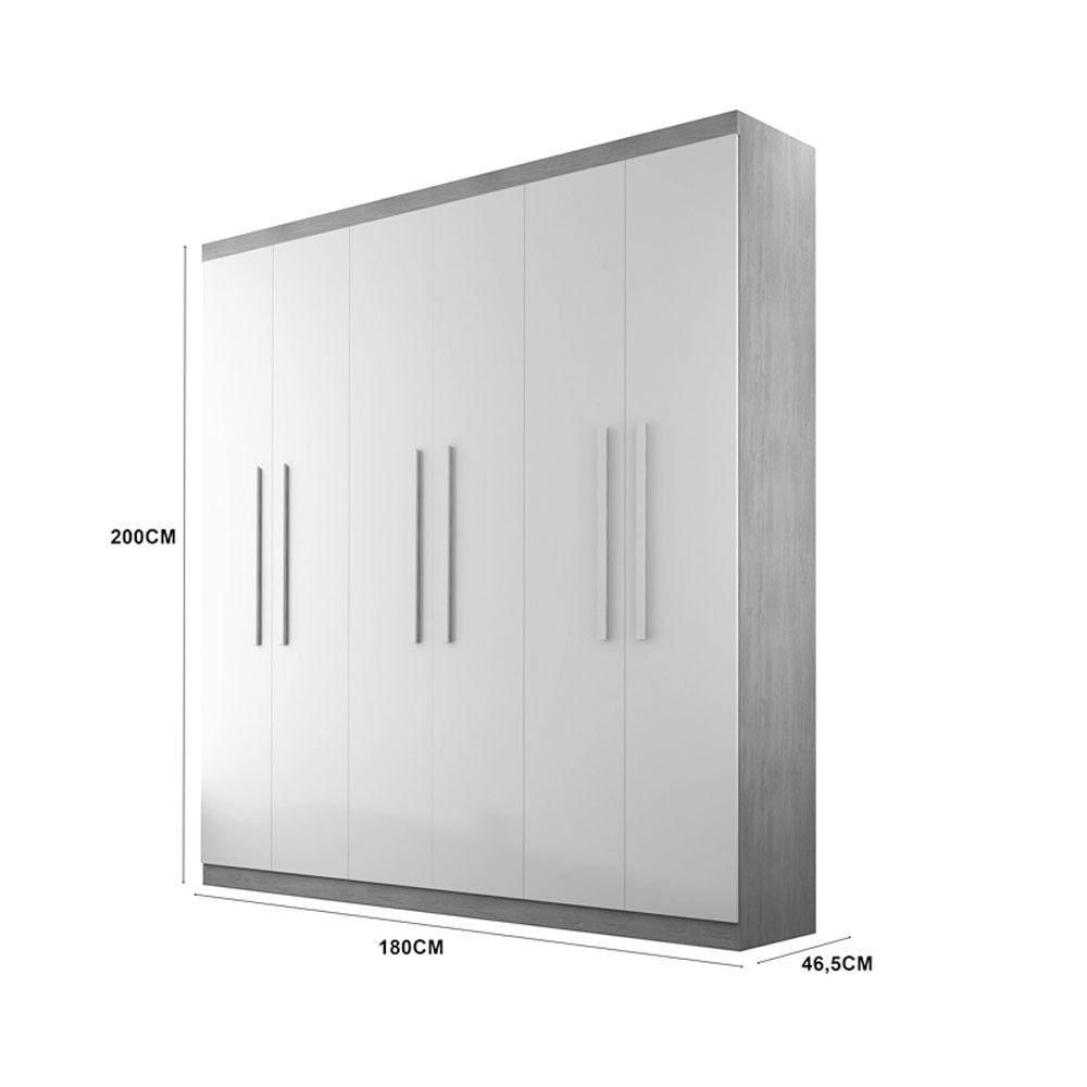 Miniatura Guarda Roupa Casal Hera 6 Portas Rufato Imbuia/off White