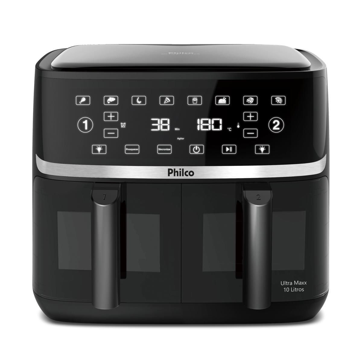 Miniatura Air Fryer Philco 10L Cesto Duplo 2000W PAF10A 127V