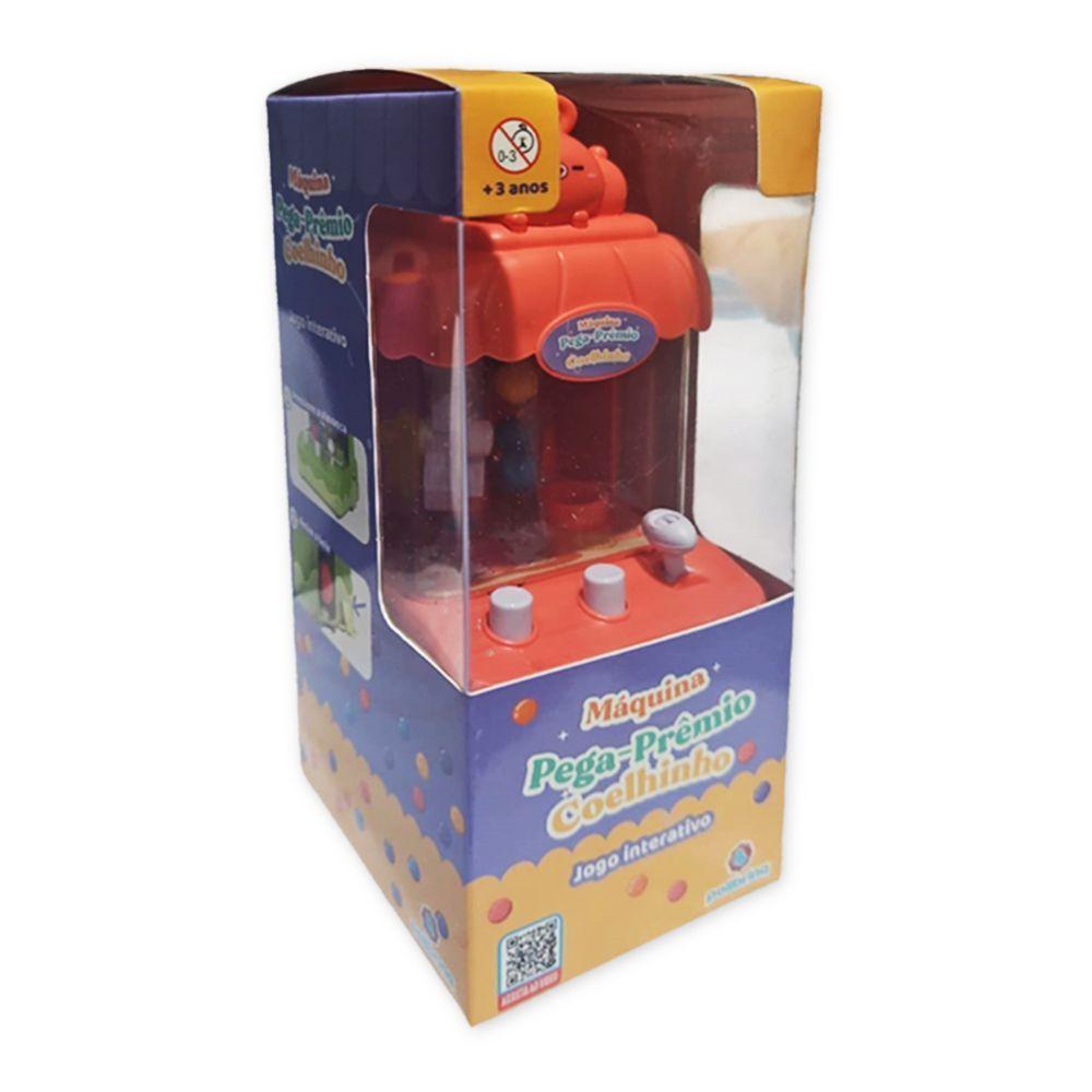 Miniatura Mini Máquina De Bola Pega Premio Jogo Com Garra Divertido Coelho Rosa