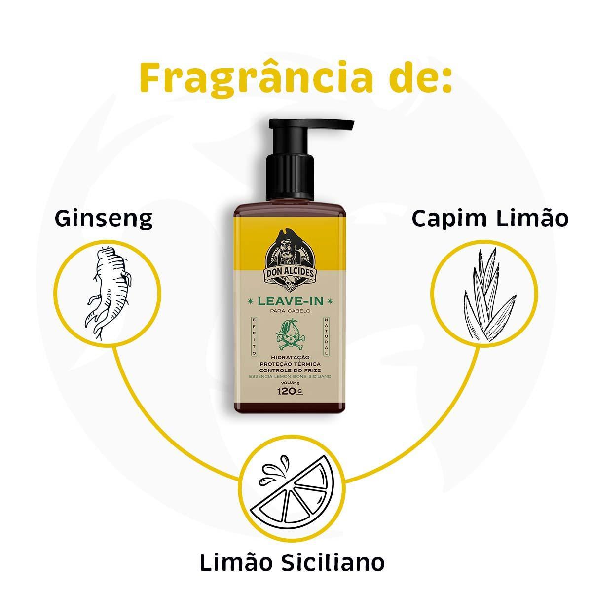 Miniatura Leave-In Para Cabelo Masculino Lemon Bone 120G Don Alcides